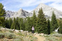 Hong against a magnificent view of hyndman [sat aug 17 15:34:10 mdt 2024]